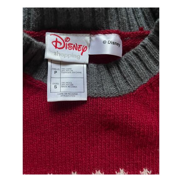 Disney Mickey Mouse Wool Blend Christmas/Holiday Sweater Size Small Unisex - Picture 3 of 7